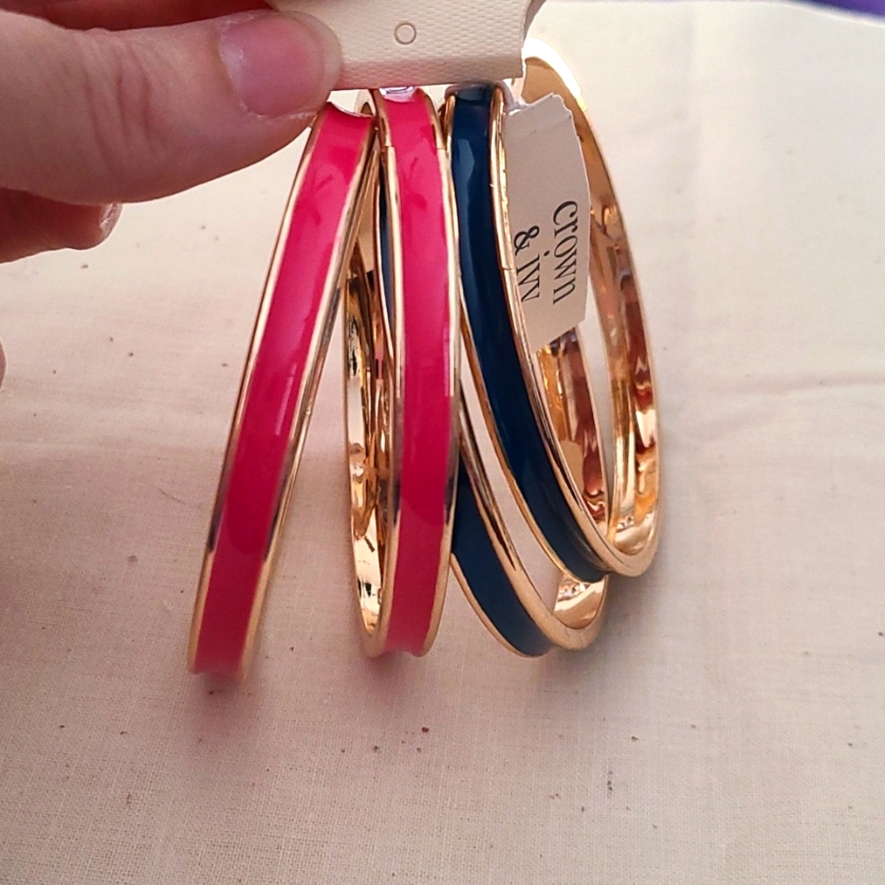 3/$15 Crown & Ivy - Pink/Blue Bracelets - New - Lot 532